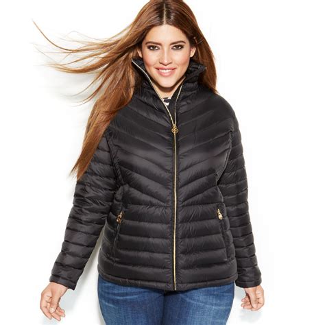 michael kors plus size puffer jacket|Michael Kors packable puffer jacket.